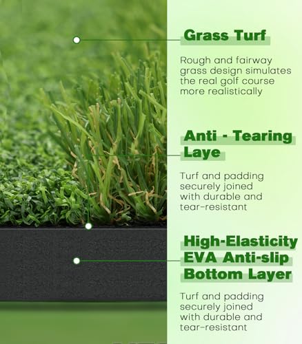 Premium Dual-Turf 5x4ft Golf Mat