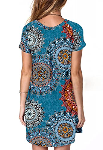 Image of Alaster Women's Casual Summer T Shirt Dress Loose Short Sleeve Tunic Dress with Pocket for Women