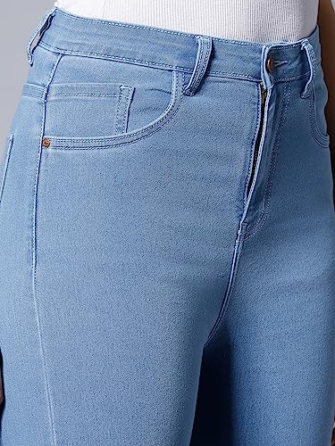 Image of HIGH STAR Women High Rise Wide Leg High-Rise Clean Look Stretchable Jeans