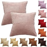 kord  CALIYO Kissenhülle Kord Uni 2er Set, Kissenbezug Kissenbezüge für Zierkissen Dekokissen Sofakissen Couchkissen in vielen Farben