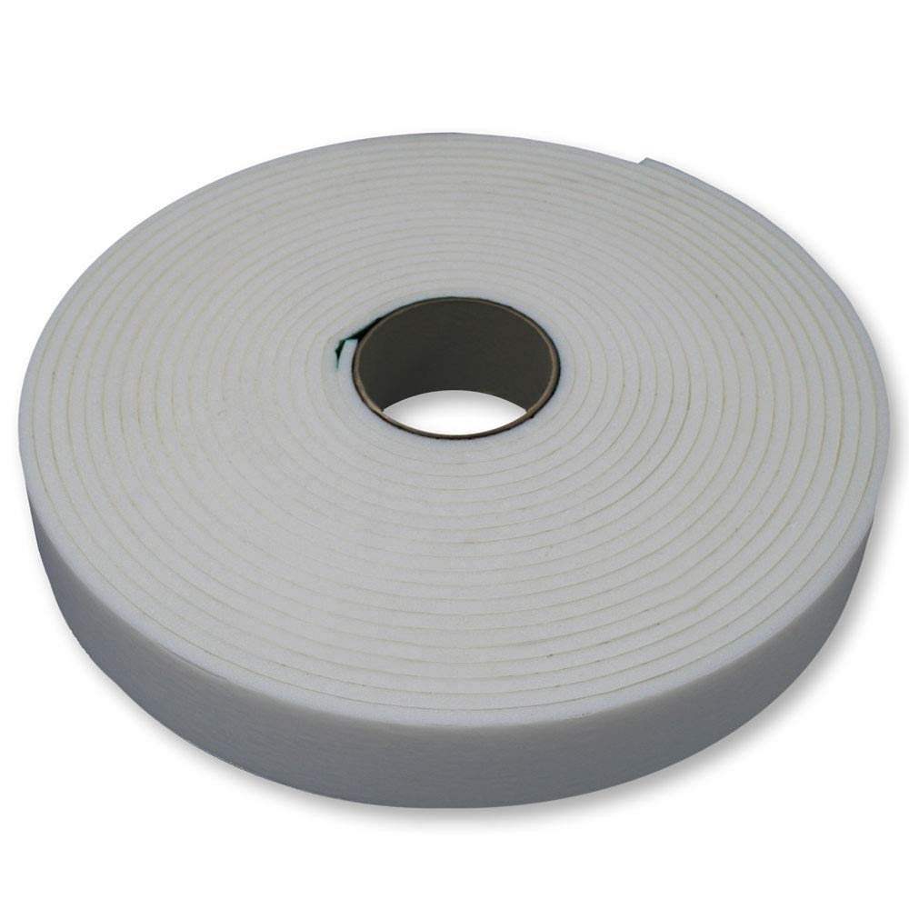 1/4" x 1.5" x 50' Polyethylene Foam Tape - White - 4 Rolls