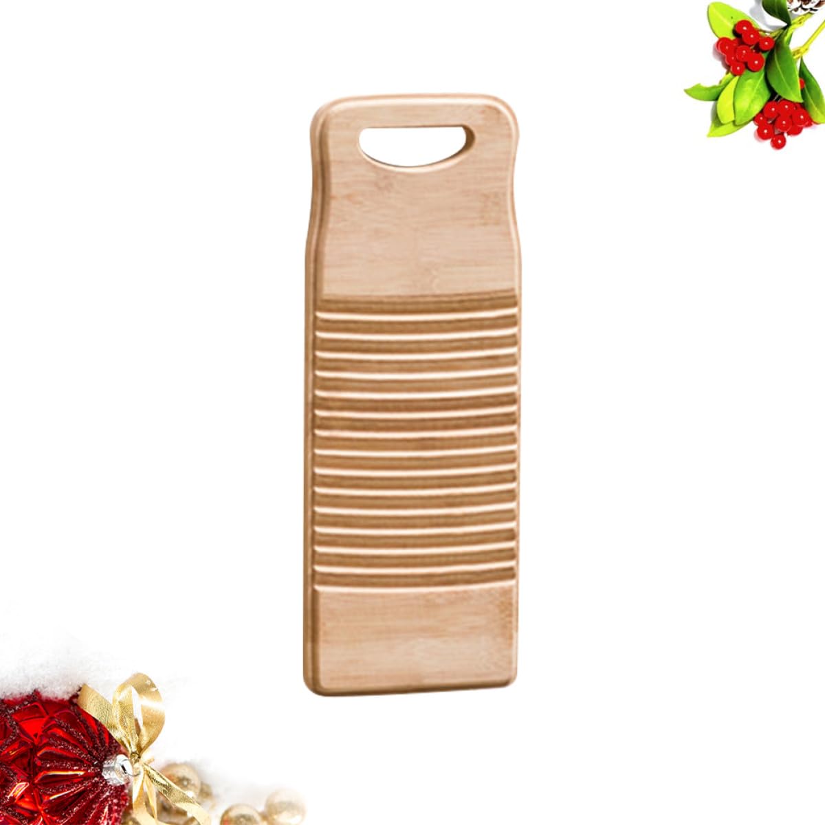 STOBAZA Waschbrett Holz Bambus mit Rutschfestem Design Verdicktes Wäschebrett aus Robustem Verbundmaterial für Kleidung im Haushalt und Shop