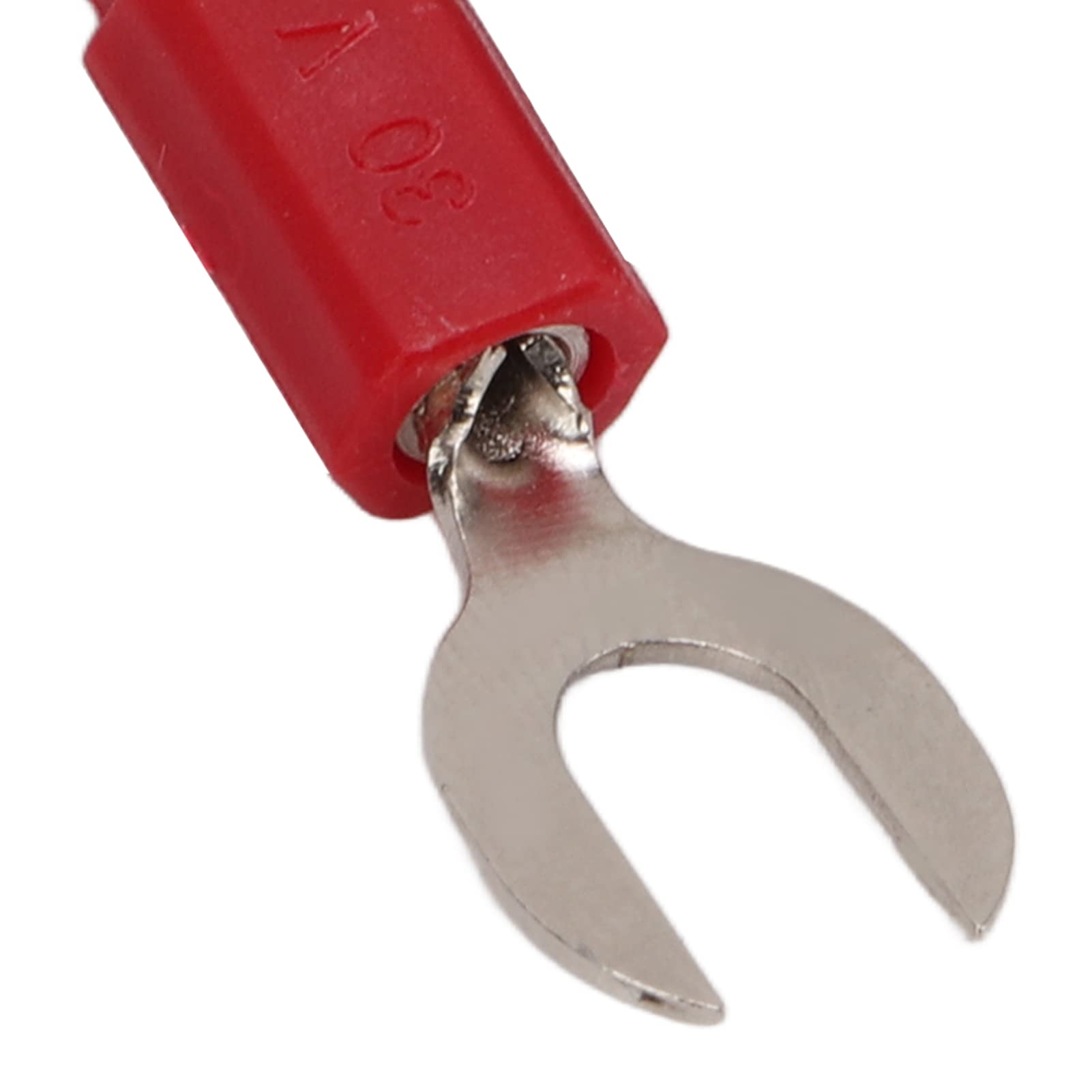 QANYEGN 10Pcs Fork Spade Wire Connectors, Electrical Crimp Terminal U Shaped Plug, PVC Brass Material 6mm/0.2in Y Type 4mm/0.2in Hole U Type Banana Plug Maximum.10A