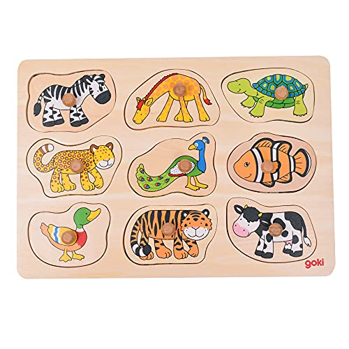 goki 57585 Steckpuzzle mit Hintergrund was gehört zu WEM – Bild 3