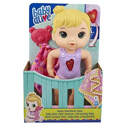Baby Alive Happy Heartbeats Baby Doll, Responds to Play with 10+ Sounds and Blinking Heart, Toy for Kids Ages 3 Years Old and Up, E69465L0 Cover