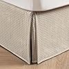 Miye pleated waffle weave bed skirt tailored dust ruffle 14 inch drop easy fit machine washable cream queen 14 drop  urban country home decor