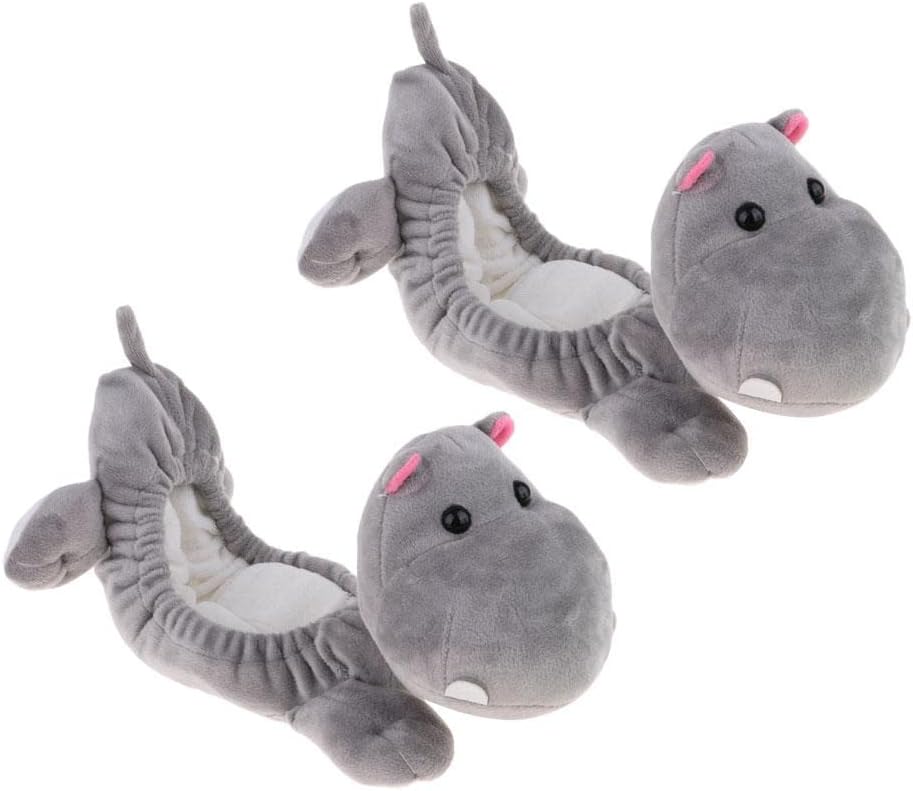 Your Ice/Figure Hockey Skates with Cute Animals- Pig Monkey Bear Dog Cat Terry Cloth Blades Covers, 1 Pair, Fits Sizes 26-38 - Hippo