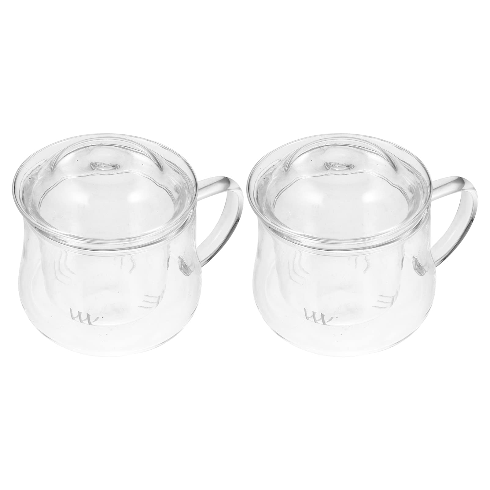 2pcs Infuser Transparent Household Infuser, Lid Ice Filters Water Ml for Tea, Glassware Drink Maker MeHot Heat-Resistant Handle Lids Filtering WomeKitcheGlass Mug Heat Kitchenware