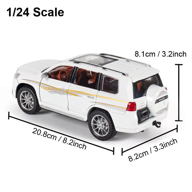 Image of Alloy Metal Pull Back Die-cast Car 1:24 Prado Diecast Metal Pullback Toy car with Openable Doors & Light, Music Boys Gifts Toys for Kids【Colors as Per Stock】