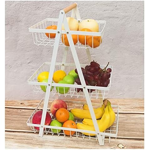 3 Tier Obst Etagere Obstschale, 3-stöckiger Obstkorb, Obst Schüssel Brotkorb, Gemüse Brotkorb Modern Cover