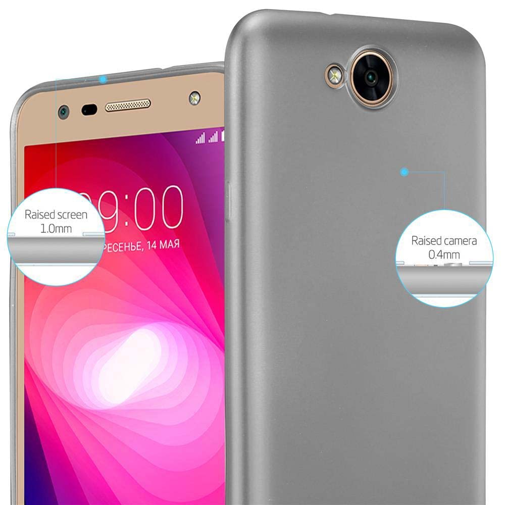 Custodia Cadorabo Argento Metallico Per LG X Power 2: Cover TPU Sottile Antiurbo