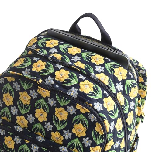 Image of Vera Bradley Women's Premium Cotton Large Bancroft Backpack, Daffodils, One Size