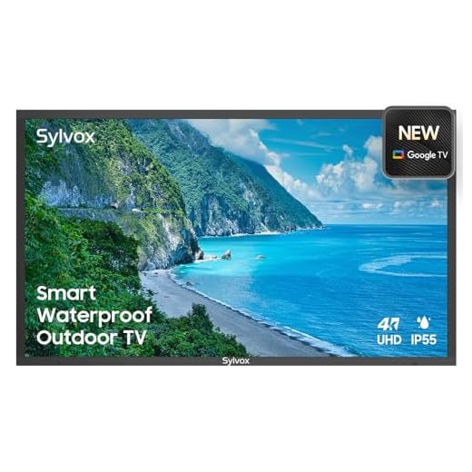 SYLVOX 43" Outdoor TV, Waterproof 4K Ultra HD HDR Smart TV with Bluetooth WiFi Function for Partial Sunshine Areas