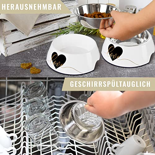 ne&no® Futternapf 2er Set für mittlere Hunde, Katzen oder Welpen [Unique Design by NE&NO] Fressnapf Hund rutschfest | Futternapf Hund (Gr.: M / 350 ml) Hundenapf mittelgroße Hunde | Fressnapf Katze