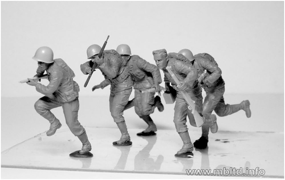 Amazon | マスターボックス 1/35 アメリカ 歩兵突撃シーン+マシンガン