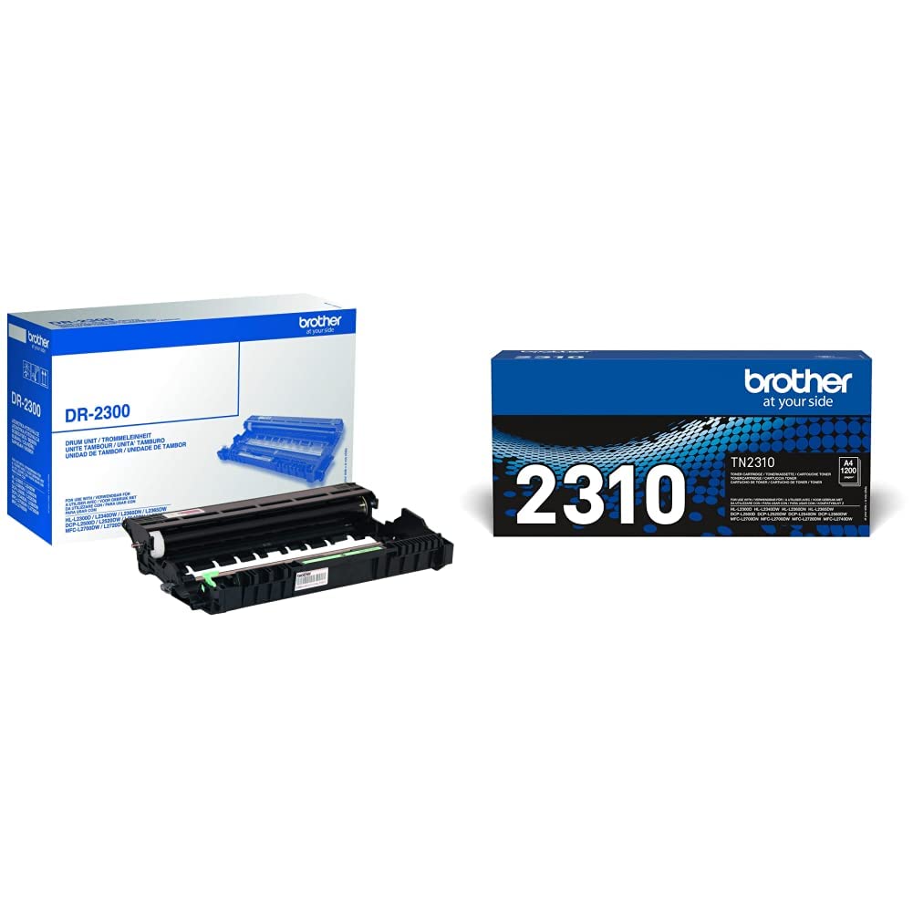 Brother DR2300 Tamburo Originale per Stampanti DCPL2500D, DCPL2540DN, HLL2300D & TN2310 Toner Originale Capacità Standard, fino a 1200 Pagine, per Stampanti MFCL2700DW