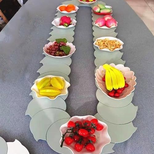 Table à manger ovale sans effort grâce au plateau tournant manuel ajustable de 1m à 2m