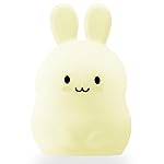 Lumipets Junior Bunny Night Light, Soft Silicone Material, 8 Soothing Colors, Cordless, Easy Control, Portable