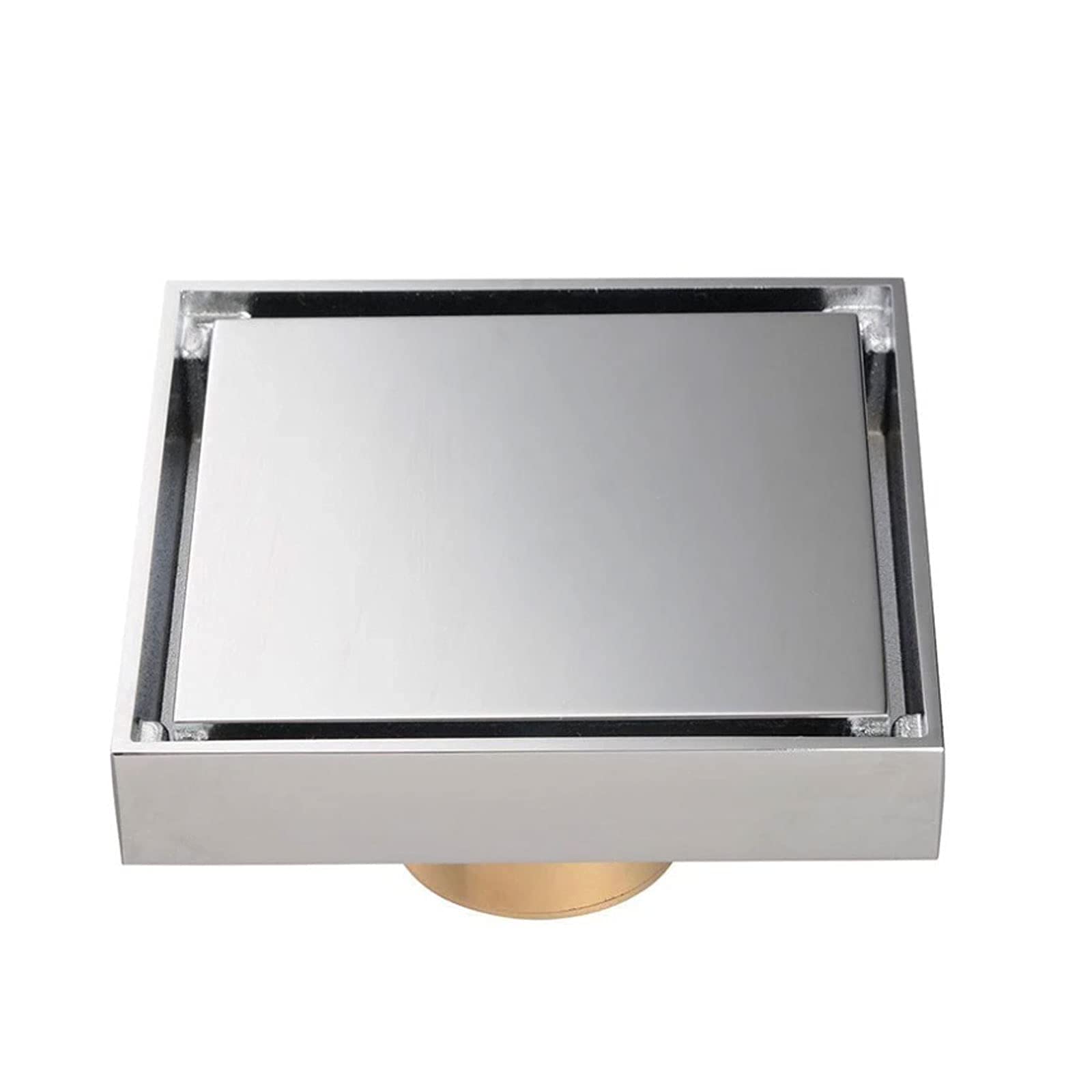 Drain de sol de douche avec couvercle d'insertion de carrelage amovible en laiton 4 pouces