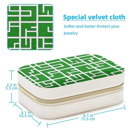 Organiseur de voyage pour bijoux boîte verte double couche portable - 5
