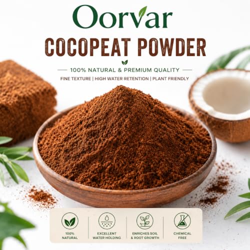 Image of Pure Cocopeat Powder Ready to Use 450 gm. Perfect Coco Soil for Potting Mix. Natural Coconut Coir Fibres by Oorvar