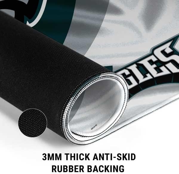 Skinit Extra Large Gaming Mouse Pad - Officially Licensed Philadelphia Eagles Design with Stitched Edges, Waterproof, Non-Slip Rubber Base, Desk Mat for Keyboard & Mouse, 35.75" x 15.4" inches