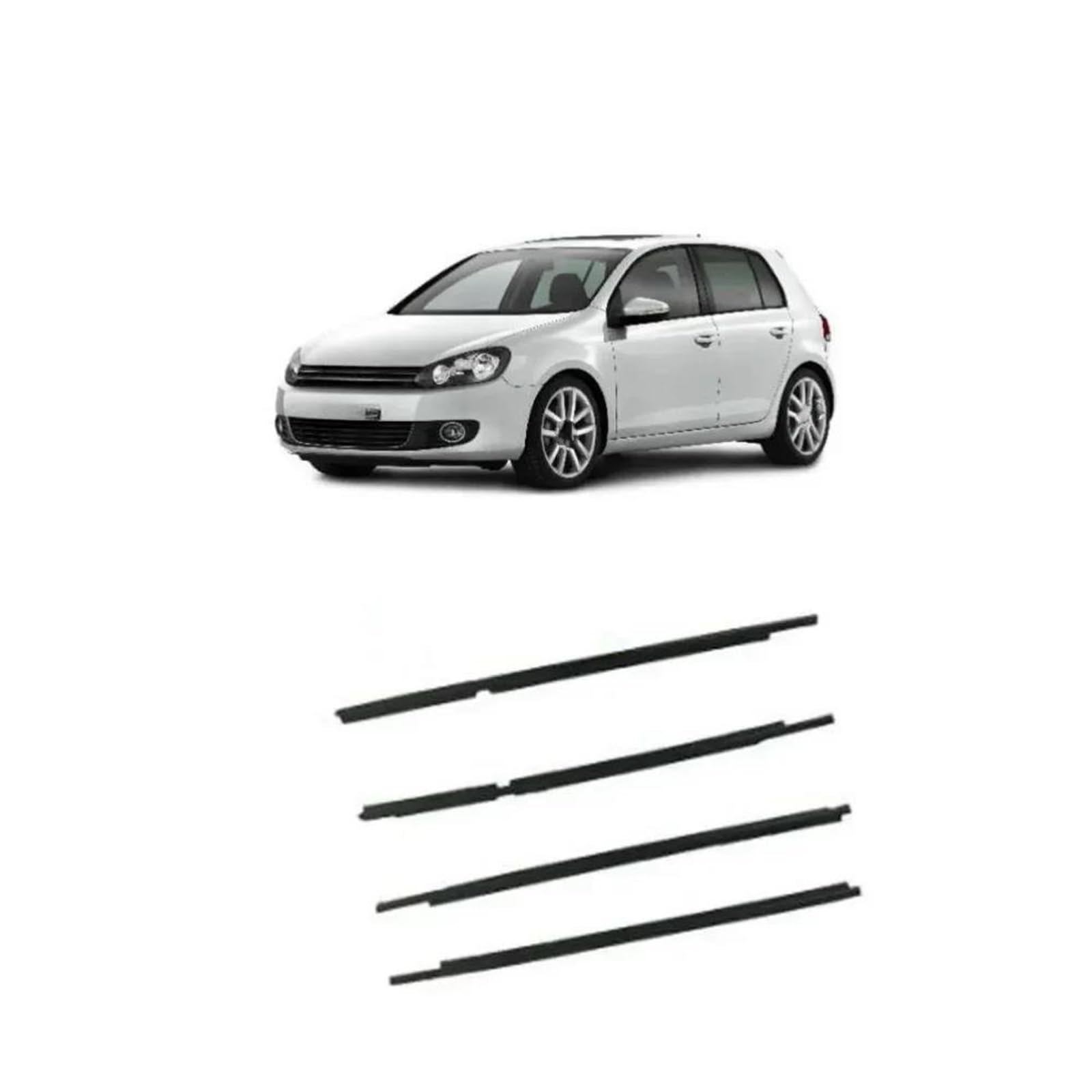 FUNFOB Fenster- und Türdichtungen Autos 4 Stück Außenfenstergummi Für VW Für Golf 6 MK6 Für GTI R GTD Standard 2008–2013 Dichtungsdichtung Autotür Türdichtung