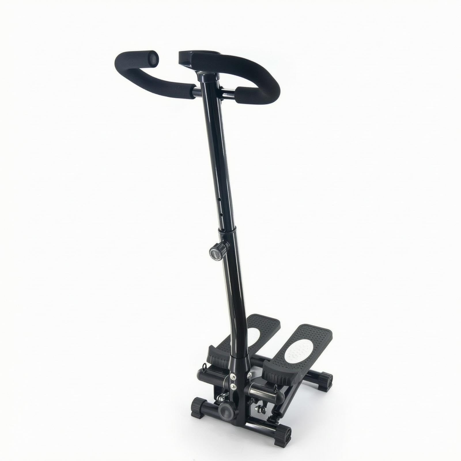 Hydraulic Stepper with Handlebar Cardio Home Step Machine with Handlebar Neat Step Apparatus Machine with Handle for Beginners, Seniors, Home Gym Black White-image-20