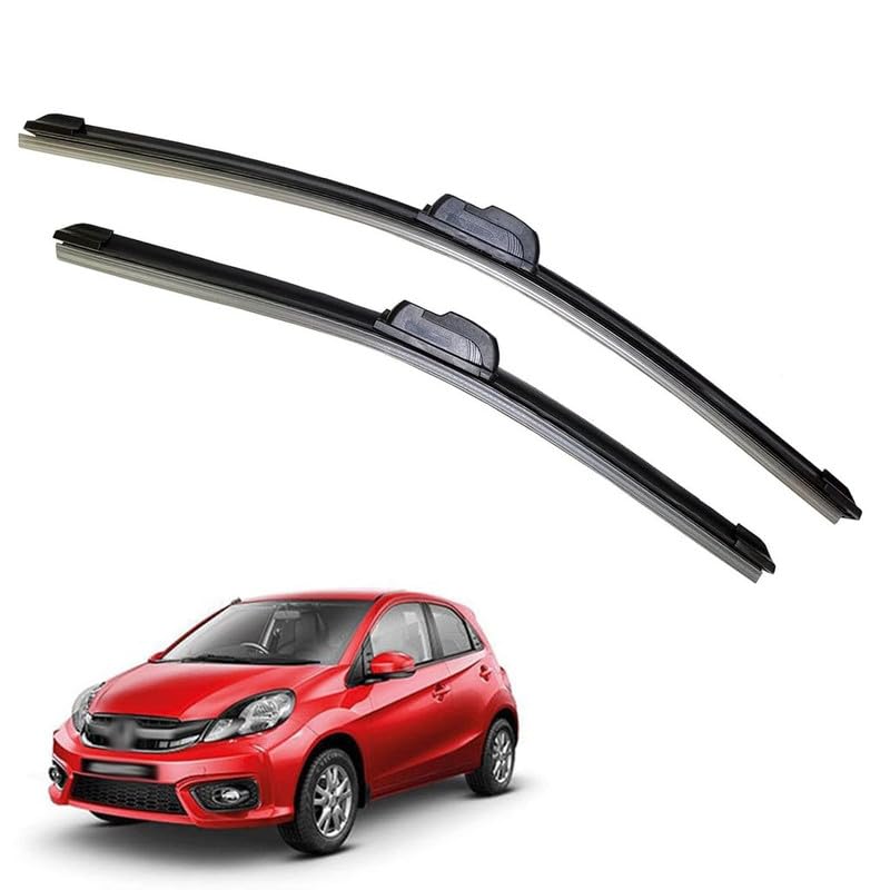 Image of Audio WHeels Perfect Fitting Frameless Windshield 100% Scratch Proof Cleaning Water Repellant Silicon Car Wiper Blades For Equipment Replacement, Set of 2 (D-22 inch & P-15 inch)
