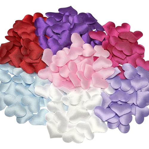 Chenkou Craft 100pcs Felt Heart Fabric Embellishments DIY Crafts Scrapbooking 3/4 Inch 7 Colors (Mix)