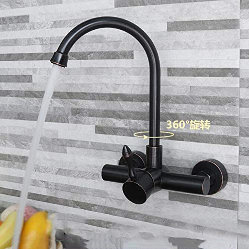 Wall Mounted Faucet Hot And Cold 304 Stainless Steel Orb Kitchen Wash Basin, Laundry Pool Swivel Tap #TOP1