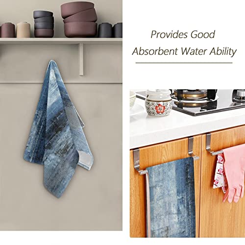 Aiyooler Hand Towels For Bathroom Set Of 2 Vintage Navy Blue Grey Abstract Modern Art Painting Soft Absorbent Small Luxury Bath Towels Decorative Kitchen Guest Dish Towel For Gym,Spa,Hotel 28X14In #TOP6