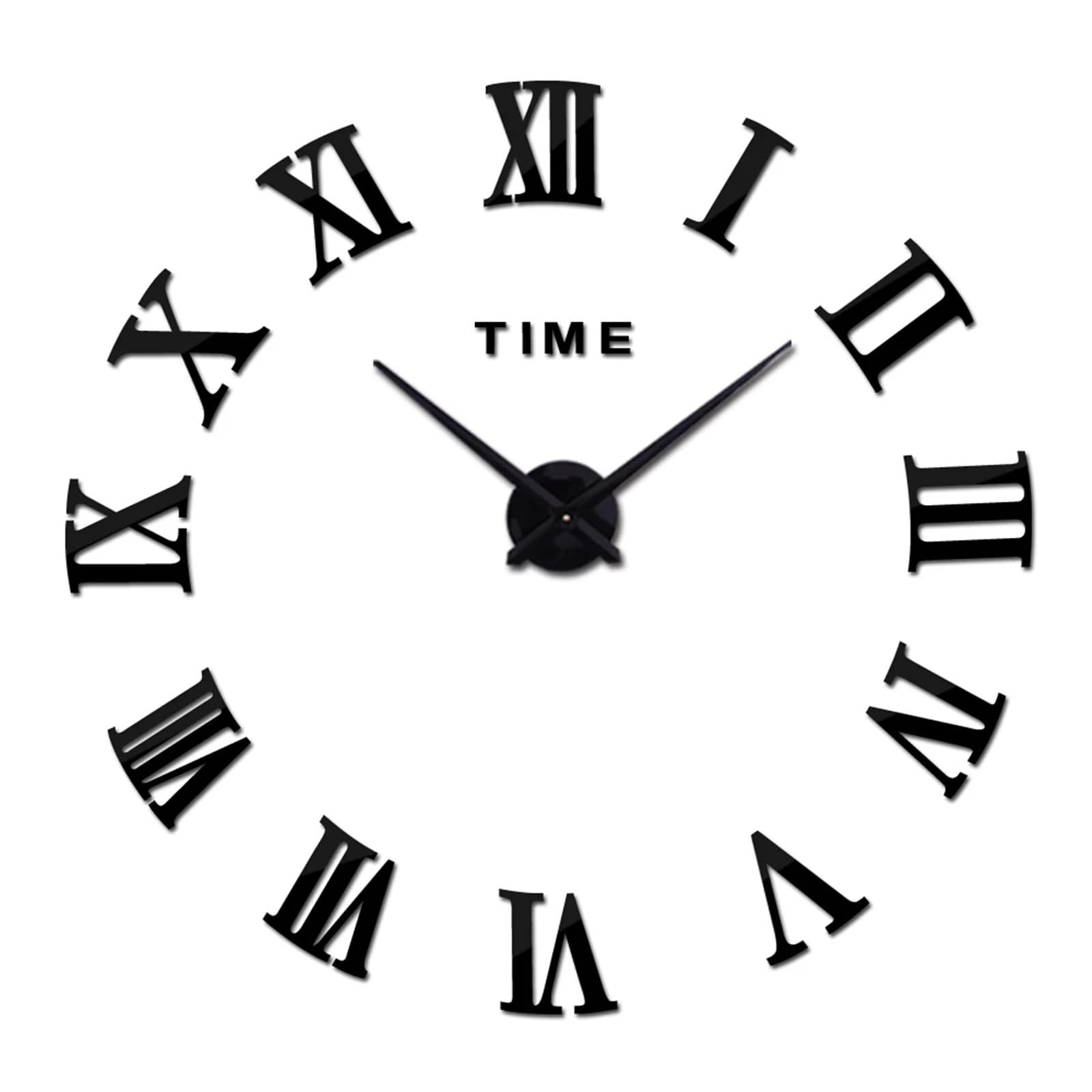 VFDVSWZSA Stylish wall clock, Gold Giant Numerals Large 3D DIY Wall Clock Stickers Decoration For Home Living Room(033 black,3D Diameter100 130CM)