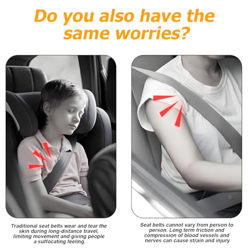 2PCS Extra Long Car Seatbelt Cover, 29.53 inches Soft Leather Vehicle Safety Seat Belt Strap Cushion, Comfortable Auto Shoulder Neck Chest Protection Pads Accessories, Extremely Long (Red) - Image 6