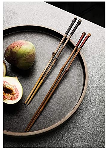 Baguettes en Bambou de Style Japonais avec personnalité créative Naturelle, Vaisselle Asiatique, 5 Paires(Color:Zizhu)