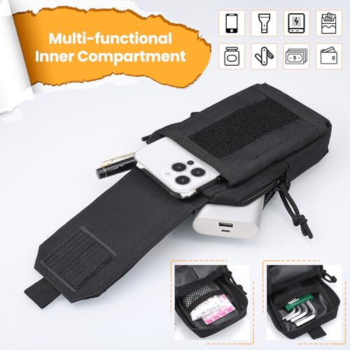 Hejo Tactical Molle Pouch, Utility Belt Pouch with Zipper, Waist Pouch Bag, EDC Pouch, Multifunctional Waist Bag for Sports, Hiking, Camping,Traveling, Cycling, Fishing (Black) - Image 6