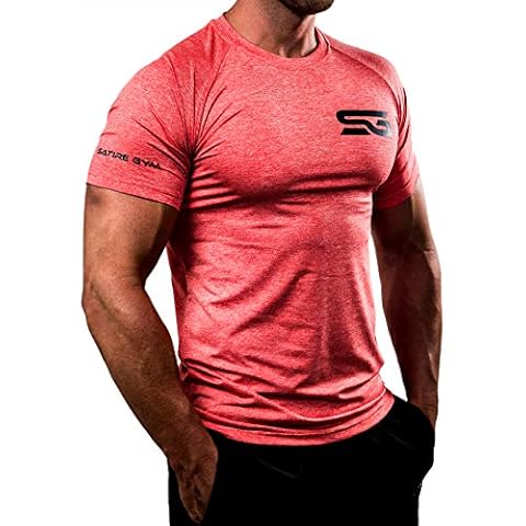 Satire Gym - Camiseta Ajustada Fitness Hombres/Ropa Deportiva de Secado rápido Hombre Cover