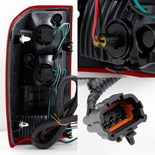 AKKON - For 2004-2015 Nissan Titan Black Headlights + Red Smoked Tail Brake Light Lamp Combo Pair Left+Right