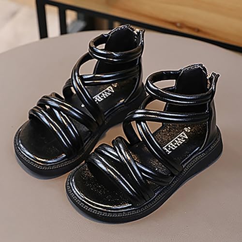 IWIHMIV Girls High Top Flat Sandals Summer Dressy Non Slip Thick Soled Shoes with Zipper Platform Sandals for Girls3