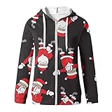 Dekoration: Keine Damen Ärmel lang mit Kapuze Tuniken Jacke Sweatshirt Druck mit Taschen Mantel Reißverschluss Reißverschluss Chrismas Hoodies Casual Up Damenmantel Mantel Wollstoff Damen