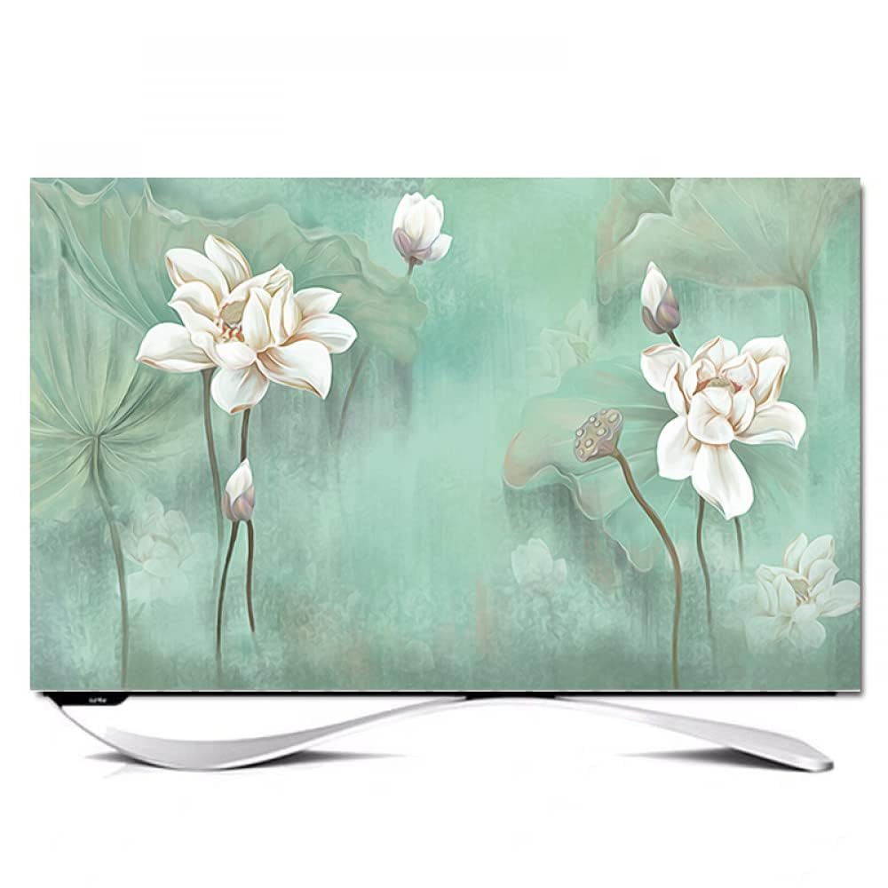 32-80-calowy kwiatowy nadruk wiszący/ochraniacz ekranu na biurko Dekoracyjne akcesorium do salonu(Flower2,40-43inch)