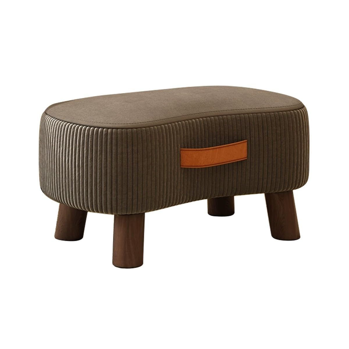 Taburete moderno de terciopelo gris oscuro ideal para pasillo y vestidor