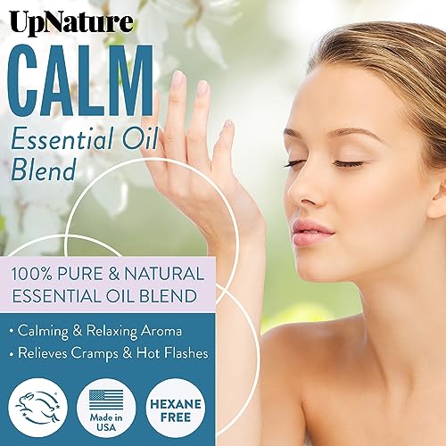 Calm Essential Oil Blend 2 Oz - Stress Ease Relaxation Gifts For Women - Calm Sleep, Destress Aromatherapy Oils With Peppermint Oil, Ginger Oil – Undiluted, Therapeutic Grade #TOP1