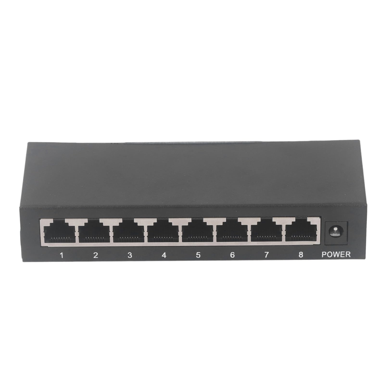 Fockety Switch Poe Gigabit a 8 Porte, Switch di Rete Senza Ventole Plug & Play con Alta velocità 1000Mbps, Switch Ethernet da Tavolo o Montaggio a Parete in Metallo per Casa, Ufficio