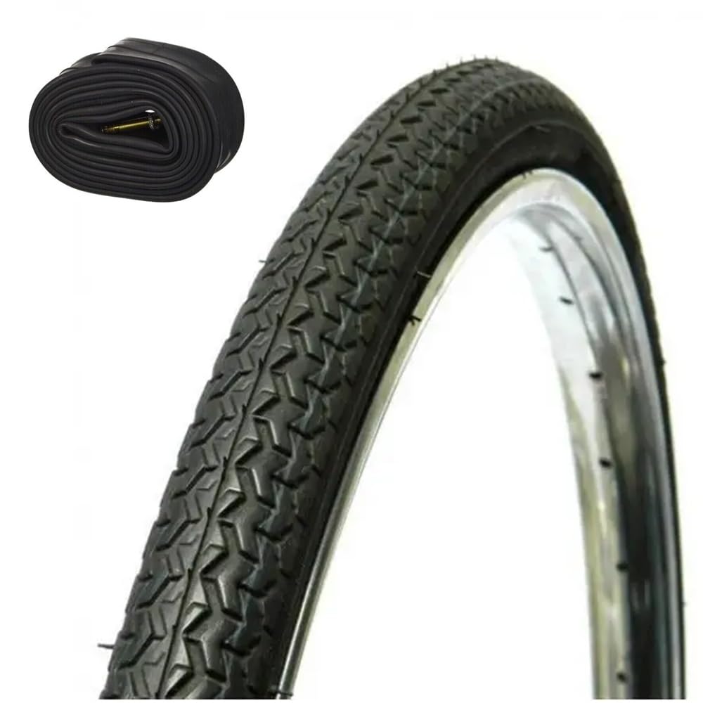 2x Pneus De Route Noir 26 X 1 3/8 (37-590) Incluant