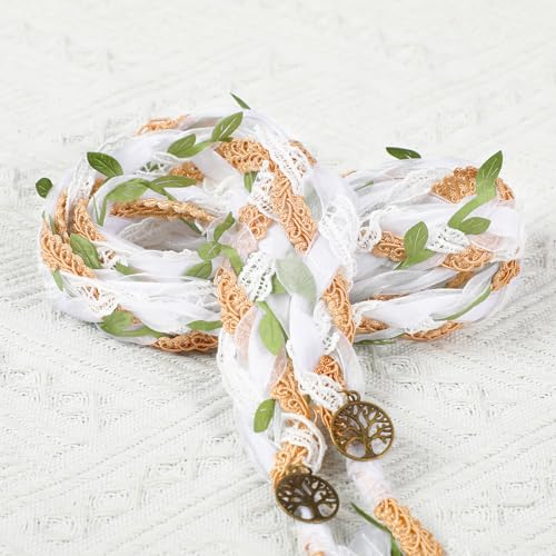 Image of Handfasting Cord for Wedding, Wedding Lasso for Ceremony. Rustic Lasso Lazos Cord Rope for Traditional Catholic Ceremony(Green,Forest Fairy)