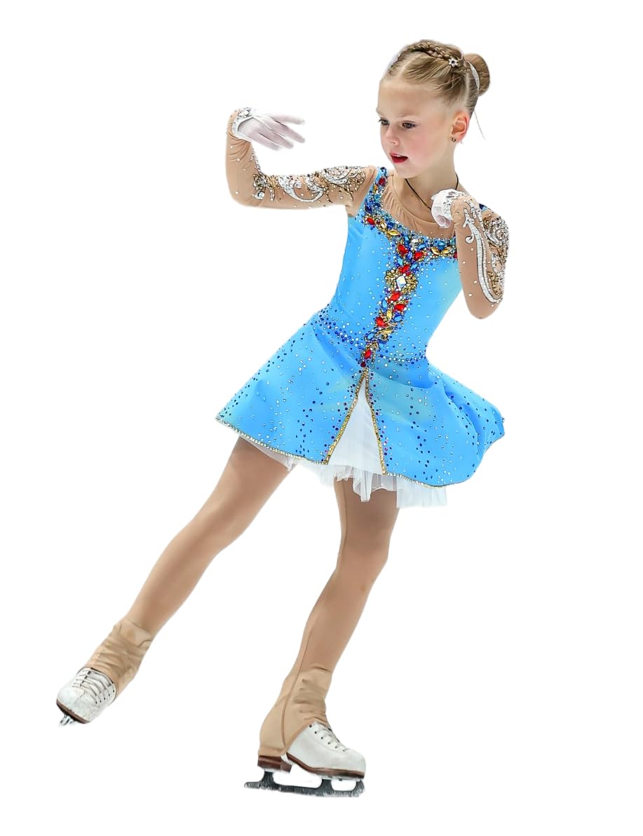 Women Mesh Tights for Figure Ice Skating with Seam over the Heel of the Boot