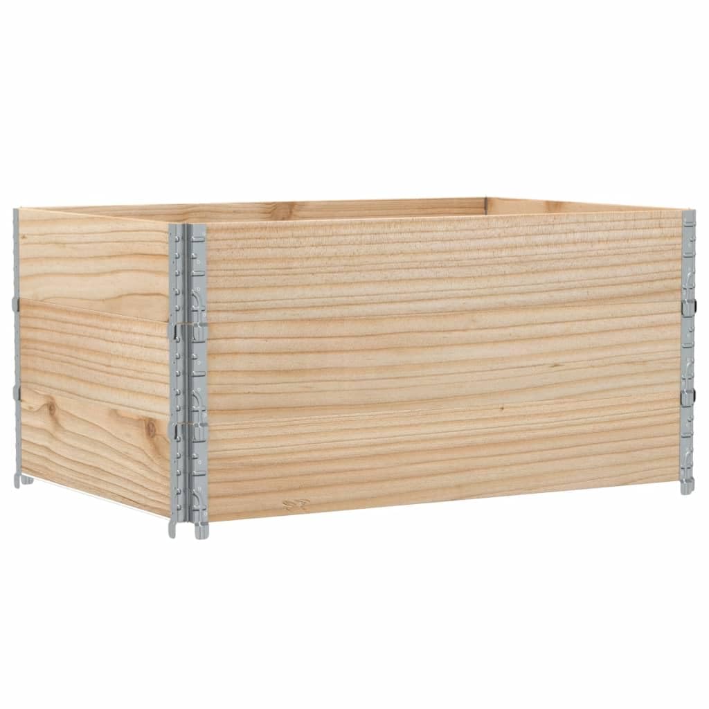 Telaio per pallet, 3 pezzi, 120 x 80 cm, in legno massello di pino, impilabile e pieghevole, con angoli in metallo zincato, per magazzini, logistica, spedizione e sicurezza del carico