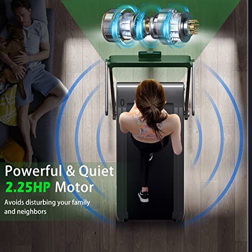 Image of Goplus 2 in 1 Folding Treadmill, 2.25HP Superfit Under Desk Electric Treadmill, Installation-Free with Remote Control, APP Control and LED Display, Walking Jogging for Home Office