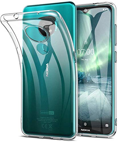 Image of COVERBLACK Rubber Silicone Transparent Back Cover for Nokia 6.2 - Transparent